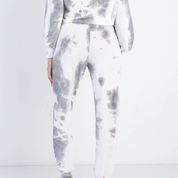 Charcoal Tie-Dye Off-The-Shoulder Top High Waist Pants Set - Picture 7 of 9